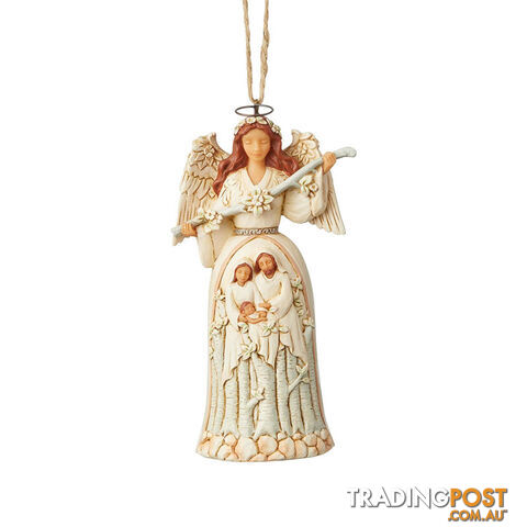 Heartwood Creek White Woodland - Nativity Angel Hanging Ornament - 028399134229
