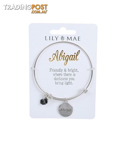 Personalised Bangle with Silver Charm â Abigail