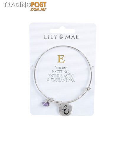 Personalised Bangle with Silver Charm â E