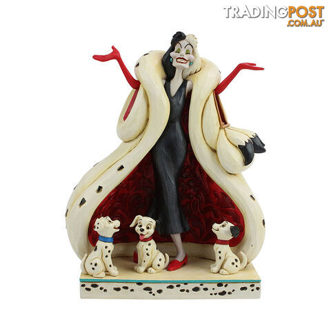 Disney Traditions - Cruella And Puppies Figurine - 028399219353