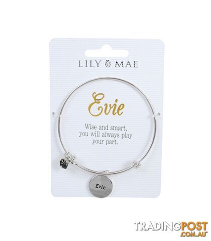 Personalised Bangle with Silver Charm â Evie