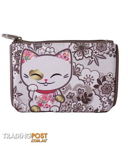 Mani The Lucky Cat â Coin Purse â Dark Violet (Cat 030)