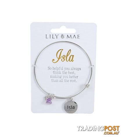 Personalised Bangle with Silver Charm â Isla