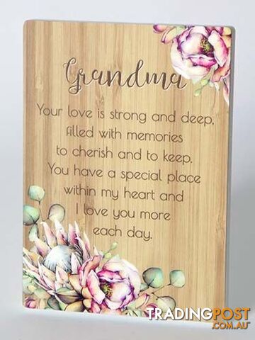 Bunch Of Joy Sentiment Plaque 18x13cm Grandma