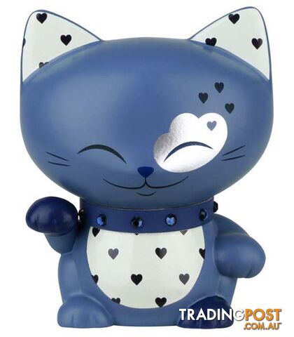 Mani The Lucky Cat Figurine â Dark Blue - Small