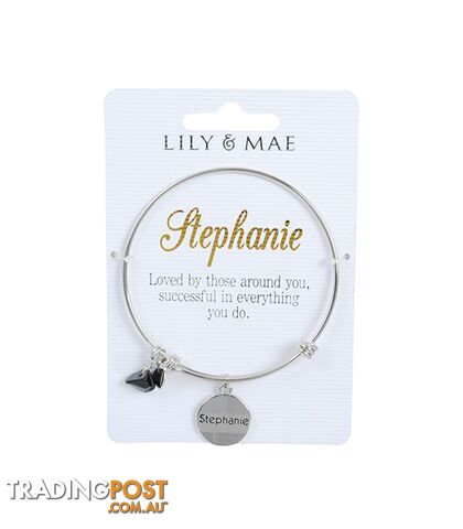 Personalised Bangle with Charm â Stephanie