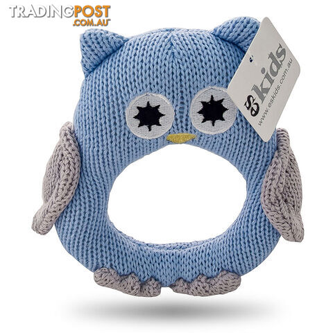 ES Kids - Blue Knitted Owl Ring Rattle