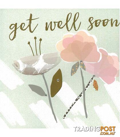 Blush Greeting Card with Gems â Get Well Soon