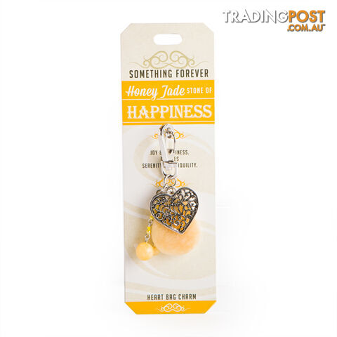 Something Forever â Honey Jade Heart Bag Charmâ Stone of Happiness