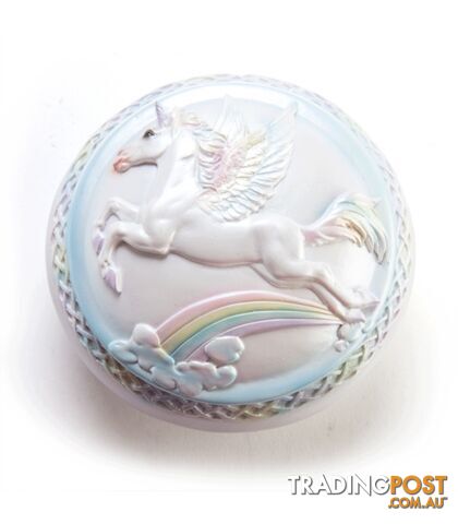Unicorn Collection - Flying Unicorn with Rainbow Trinket Jewellery Box