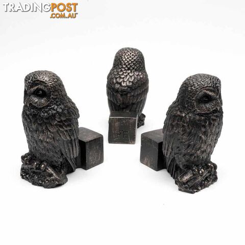 Potty Feet: Set of 3 Antique Bronze Tawny Owl - Jardinopia Garden Decor - 5060733450034