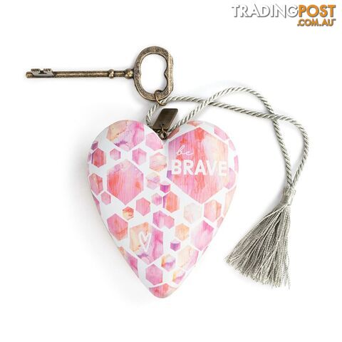 Art Heart Sculpture - Be Brave - Demdaco - 638713544582