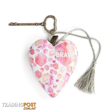 Art Heart Sculpture - Be Brave - Demdaco - 638713544582
