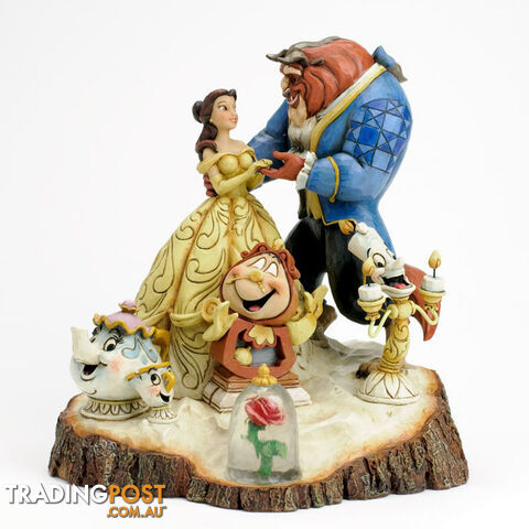 Jim Shore Disney Traditions - Beauty And The Beast Carved by Heart Figurine - Disney Traditions - 045544522700