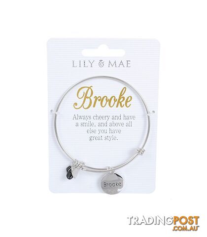 Personalised Bangle with Silver Charm â Brooke