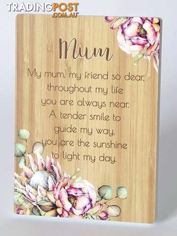 Bunch Of Joy Sentiment Plaque 18x13cm Mum