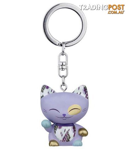 Mani The Lucky Cat Keychain â Dark Lavender
