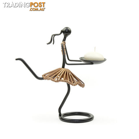 Stick Figure Candle Holder - Dancing Girl