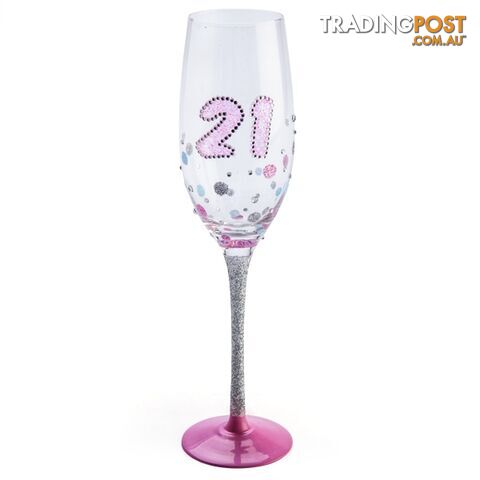 21st Birthday Sparkle Champagne Flute - 9318051118263