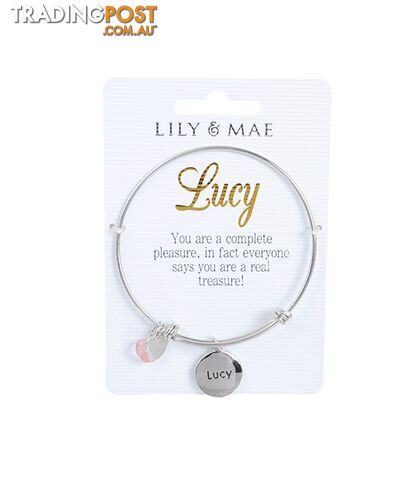 Personalised Bangle with Silver Charm â Lucy
