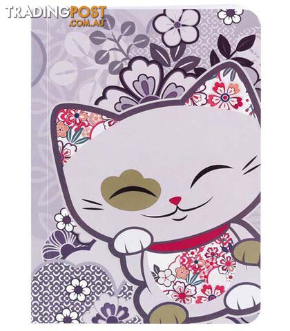 Mani The Lucky Cat â Small Notebook â Lavender (Cat 030)