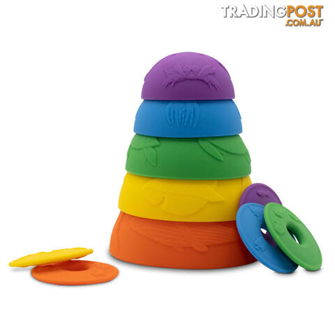 Rainbow Ocean Stacking Cups - Rainbow Bright - Jellystone Designs - 9343900009171