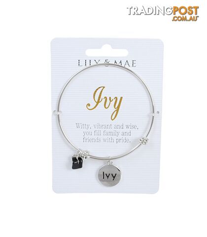 Personalised Bangle with Silver Charm â Ivy