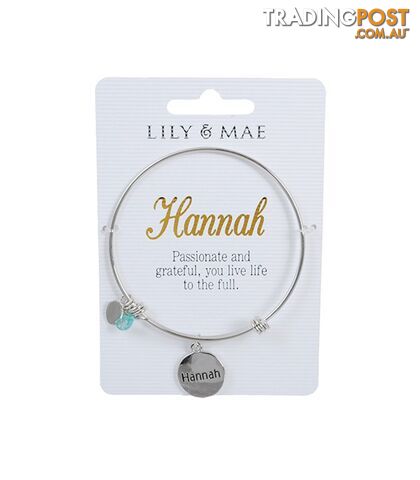 Personalised Bangle with Silver Charm â Hannah
