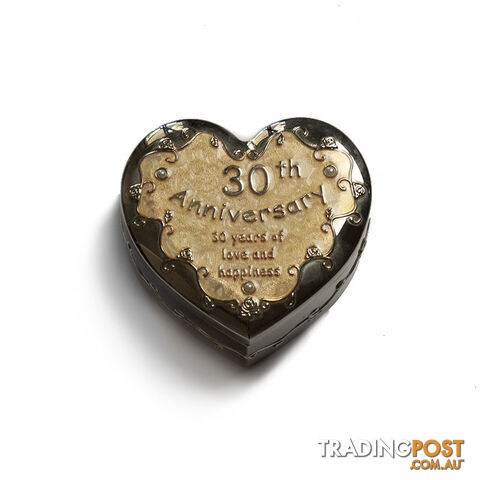 Heart-Shaped 30th Anniversary Trinket Box