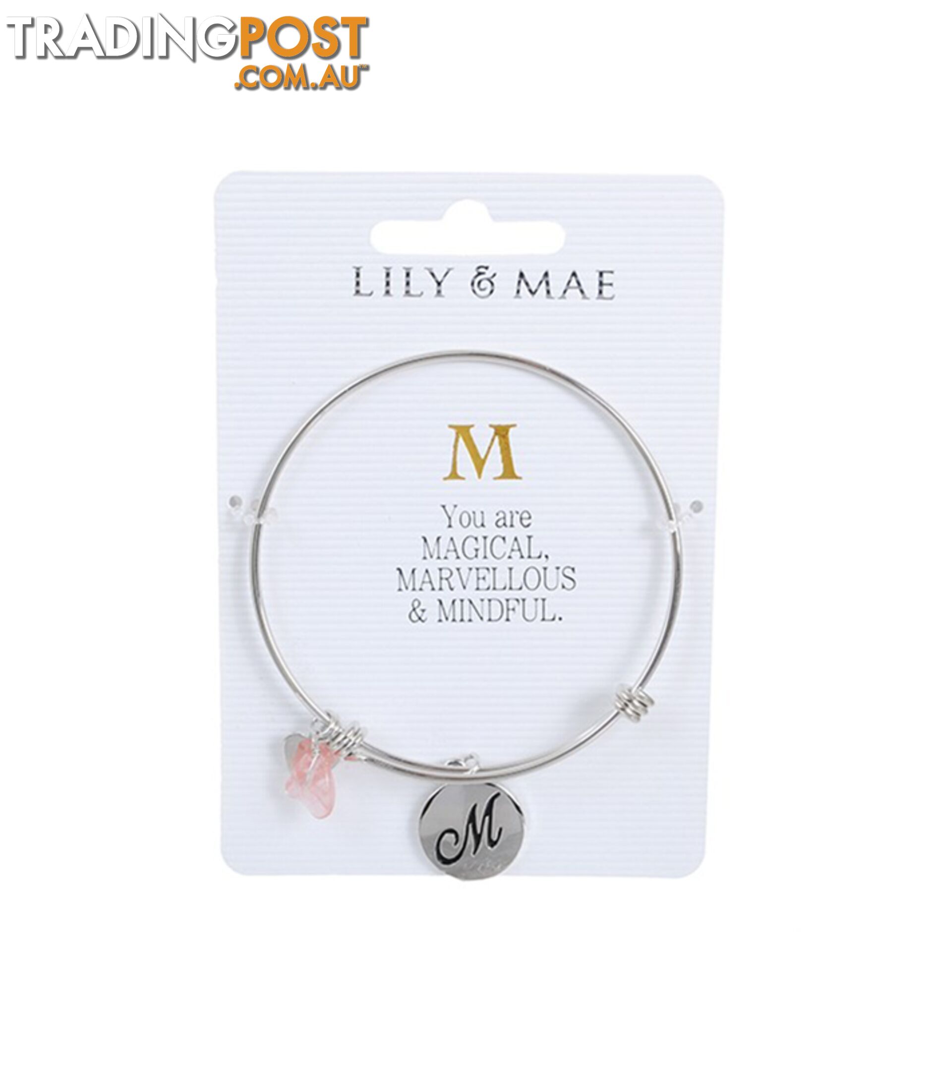 Personalised Bangle with Silver Charm â M