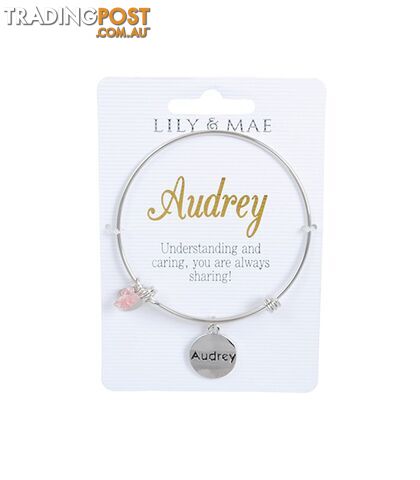 Personalised Bangle with Silver Charm â Audrey