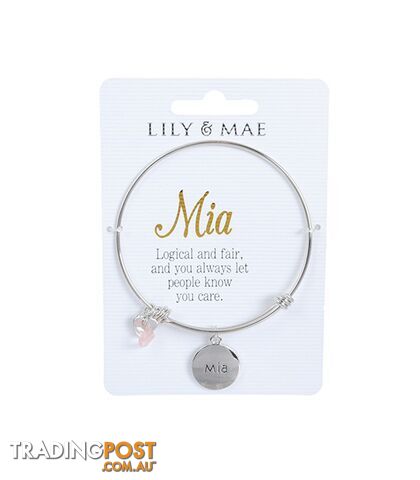 Personalised Bangle with Silver Charm â Mia