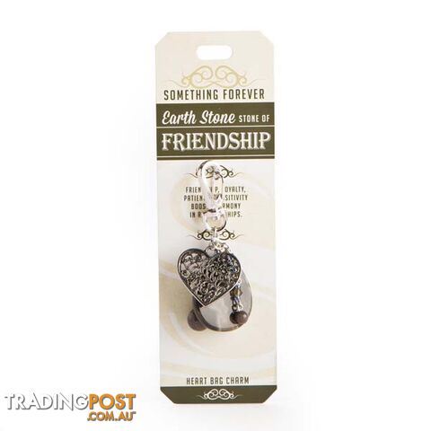 Something Forever â Earth Stone Heart Bag Charm â Stone of Friendship