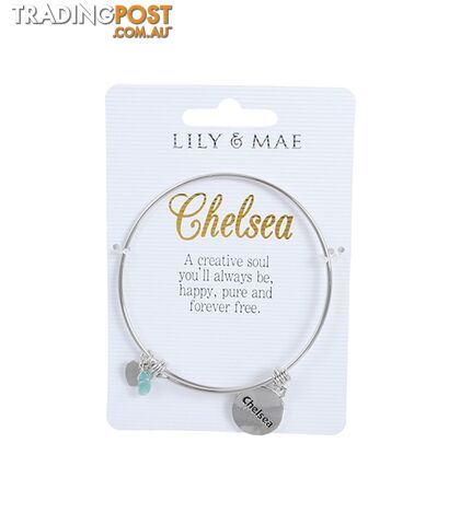 Personalised Bangle with Silver Charm â Chelsea