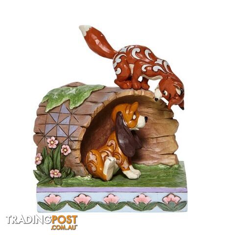 Disney Traditions - 14.6cm/5.75" Fox and Hound on Log - Disney Traditions - 0028399282517