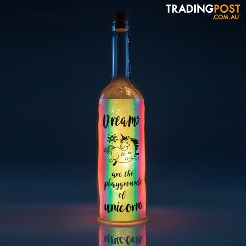Dream Iridescent Wishlight Bottle - Dreams are the Playgrounds of Unicorns