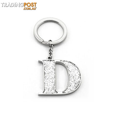 Whitehill Silver Glitter Initial Keyring D