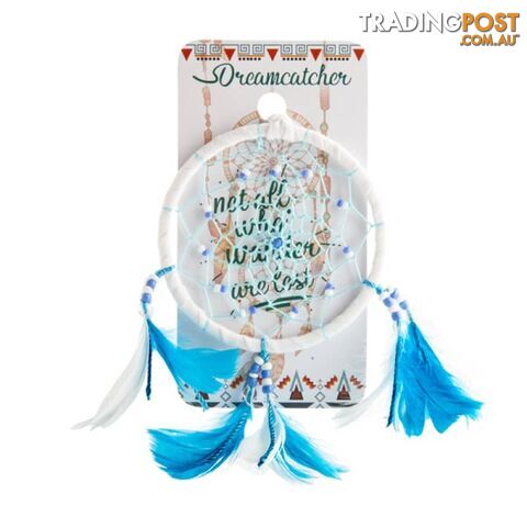 Handmade Beaded Dreamcatcher Blue/white