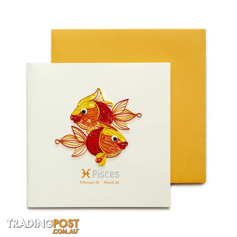 Quilling Handcrafted Card - Pisces Zodiac - Quilling Paradise