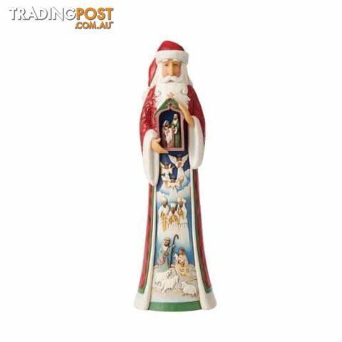 Heartwood Creek - Tall Santa Holding Stable Figurine - Enesco - 028399263356
