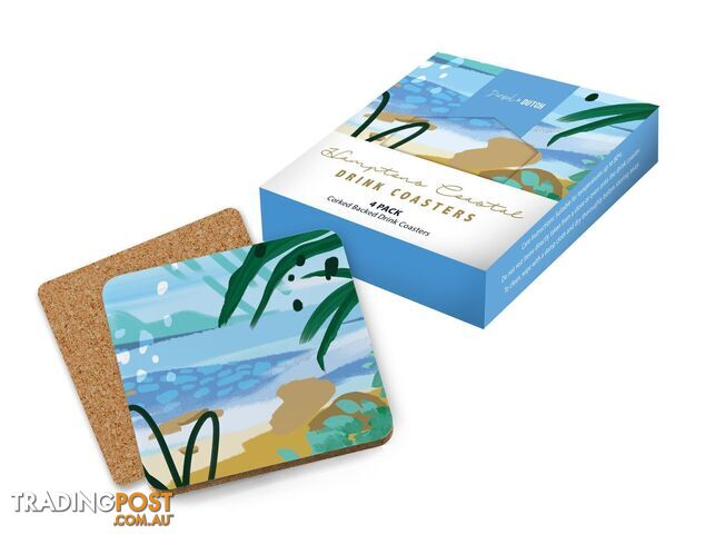 Hamptons Coastal Drink Coaster Set 4 - Diesel & Dutch - 0757953240013