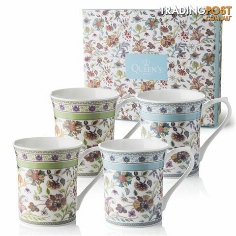 Queens Mug - 2AT Antique Floral 200ml/7oz Royale Mugs (S/4) - Queens - 5011109334762