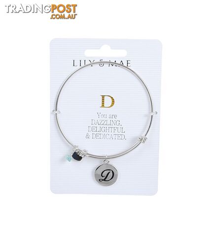 Personalised Bangle with Silver Charm â D