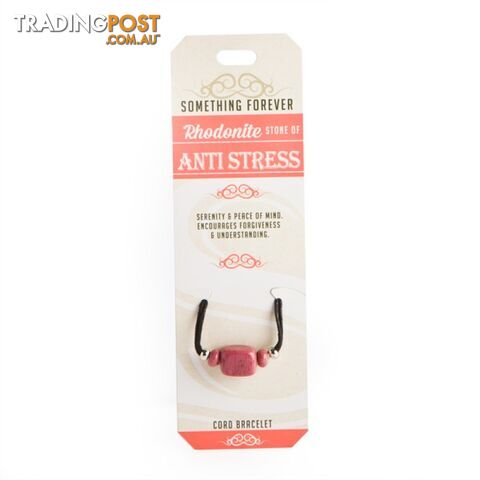 Something Forever - Rhodonite Cord Bracelet - Stone of Anti Stress
