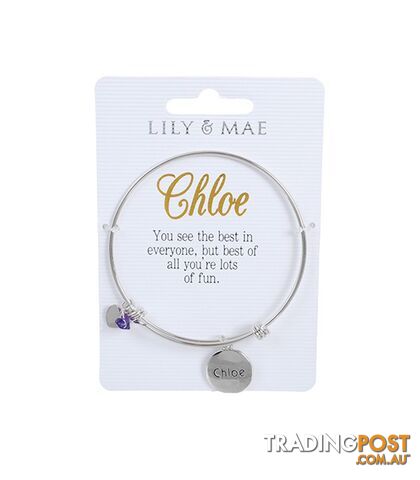 Personalised Bangle with Silver Charm â Chloe