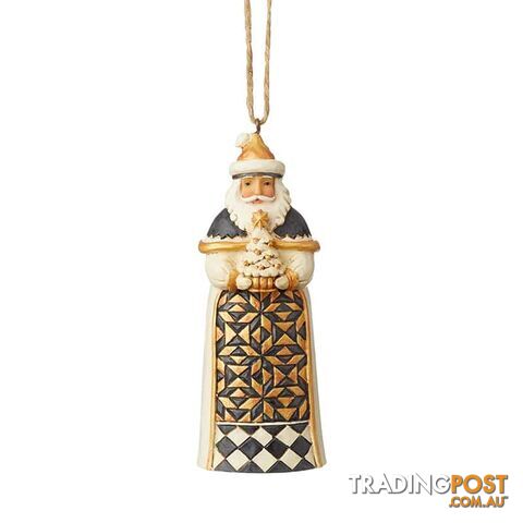 Jim Shore Heartwood Creek Black and Gold Santa Hanging Ornament - Heartwood Creek - 028399134496