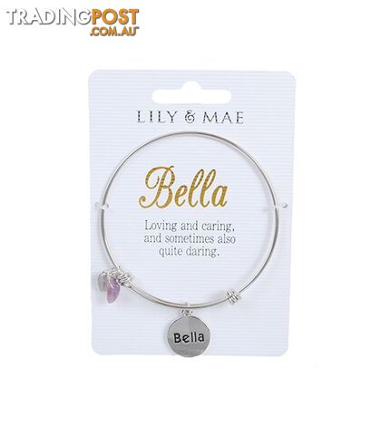 Personalised Bangle with Silver Charm â Bella