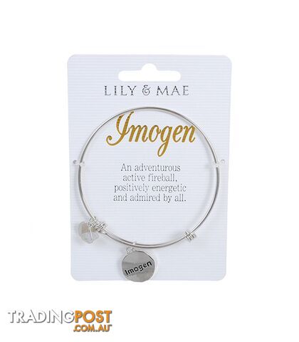 Personalised Bangle with Silver Charm â Imogen