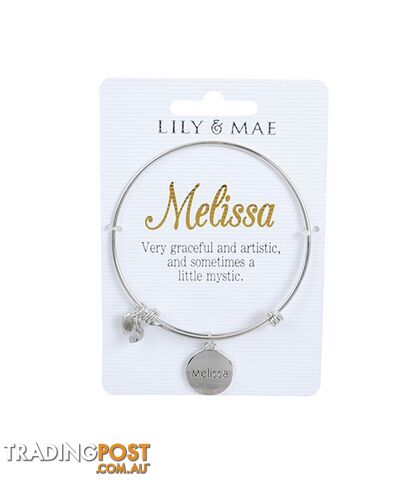 Personalised Bangle with Silver Charm â Melissa