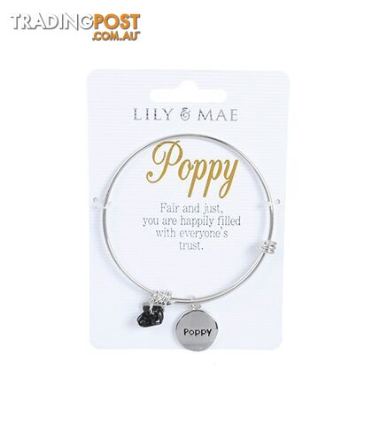 Personalised Bangle with Charm - Poppy